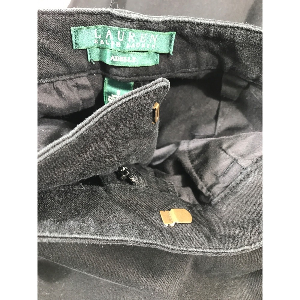 Lauren Ralph Lauren Chino Pants Women 8 Black Adele Dress Pant Straight 2 Pair - Picture 10 of 11
